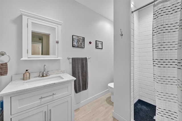 51 S Airmont Rd, Airmont, NY 10901 - full bath with vanity, a shower with shower curtain, and wood finished floors