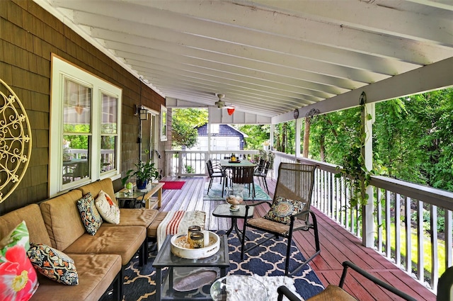 51 S Airmont Rd, Airmont, NY 10901 - wooden deck featuring outdoor dining space, an outdoor structure, and outdoor lounge area