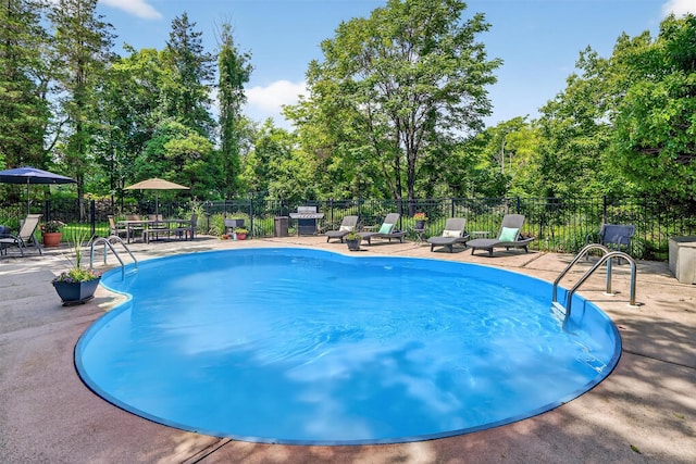 51 S Airmont Rd, Airmont, NY 10901 - view of pool with a patio area and view of wooded area