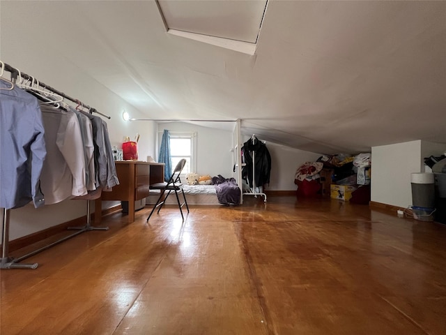 8624 79th St, Woodhaven, NY 11421 - bonus room featuring lofted ceiling and wood finished floors