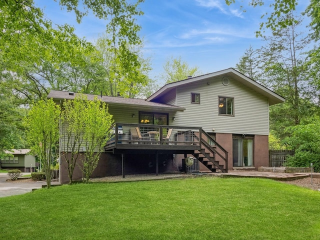 29 Sachson Pl, Wappingers Falls, NY 12590 - rear view of house featuring stairway and a deck