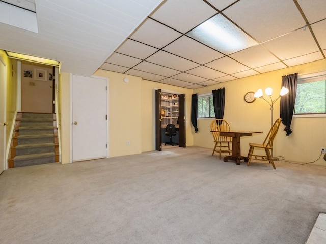 29 Sachson Pl, Wappingers Falls, NY 12590 - below grade area with carpet, stairs, and healthy amount of natural light