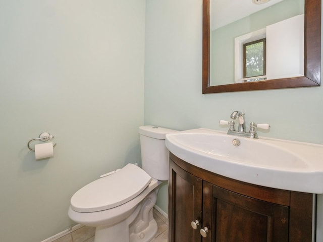 29 Sachson Pl, Wappingers Falls, NY 12590 - half bathroom featuring toilet, vanity, tile patterned floors, and baseboards