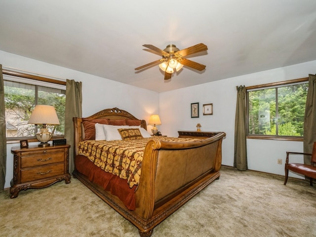 29 Sachson Pl, Wappingers Falls, NY 12590 - bedroom featuring light carpet, multiple windows, and ceiling fan