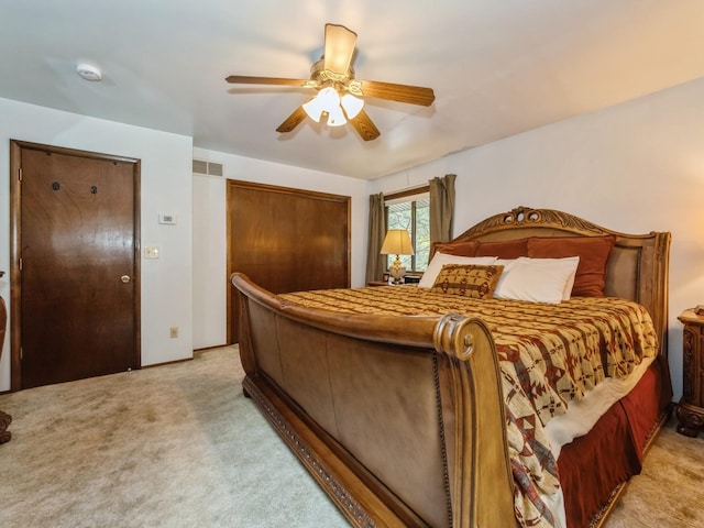 29 Sachson Pl, Wappingers Falls, NY 12590 - bedroom featuring light carpet, ceiling fan, and a closet