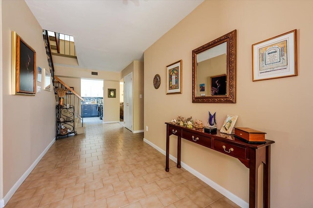 1270 Mara Ct, Atlantic Beach, NY 11509 - hallway with stairs and baseboards