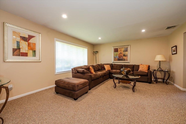 1270 Mara Ct, Atlantic Beach, NY 11509 - carpeted living room with baseboards and recessed lighting