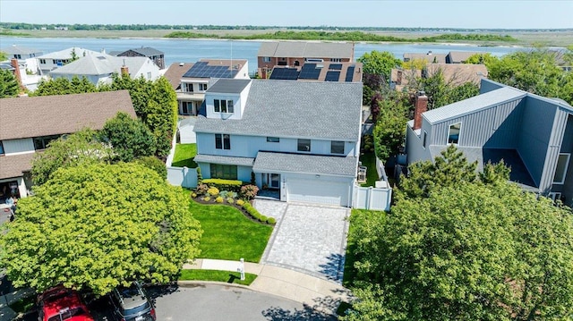 1270 Mara Ct, Atlantic Beach, NY 11509 - aerial perspective of suburban area with a nearby body of water