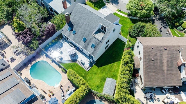 1270 Mara Ct, Atlantic Beach, NY 11509 - view from above of property featuring a pool area