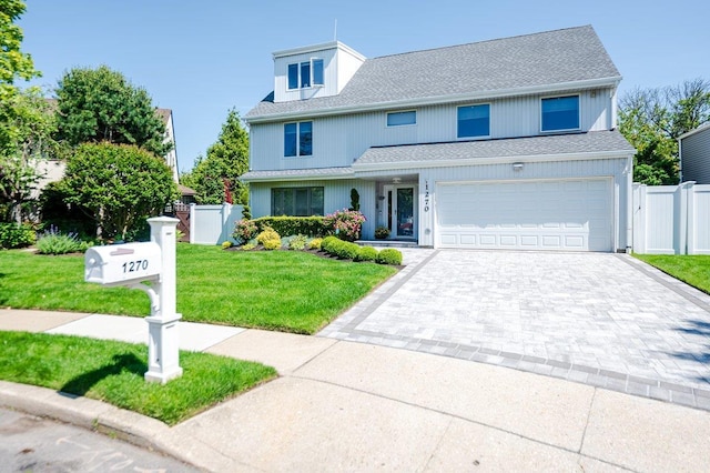 1270 Mara Ct, Atlantic Beach, NY 11509 - traditional home with a garage, decorative driveway, and roof with shingles