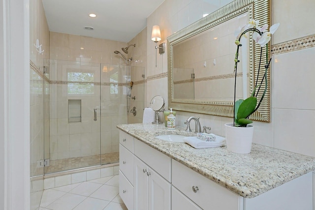 15 Old Farm Rd, Scarsdale, NY 10583 - full bath featuring vanity, a stall shower, and recessed lighting