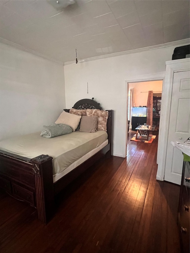 13 Hooker Ave, Poughkeepsie, NY 12601 - bedroom featuring dark wood-style floors and crown molding