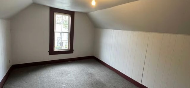 13 Hooker Ave, Poughkeepsie, NY 12601 - bonus room with vaulted ceiling, carpet flooring, and wood walls