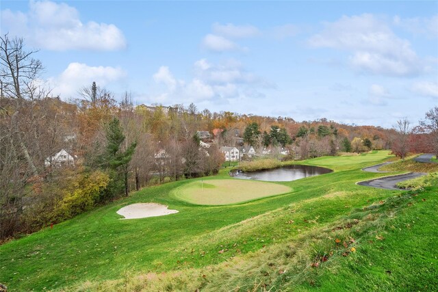 2 Shadow Tree Ln, Briarcliff Manor, NY 10510 - view of home's community with golf course view, a water view, a putting green, and a lawn