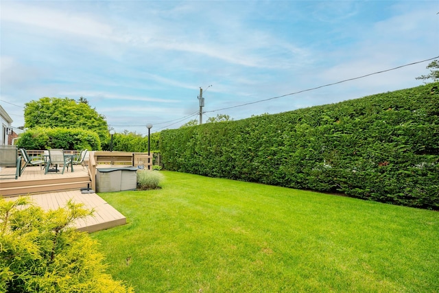 36 Randy Ln, Plainview, NY 11803 - view of green lawn featuring a deck