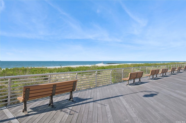 425 Shore Rd Unit 2B, Long Beach, NY 11561 - wooden deck featuring a water view