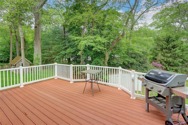 23 Knox Ave, Stony Brook, NY 11790 - wooden deck with grilling area