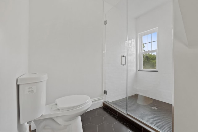 158 Loring Ave, Pelham, NY 10803 - full bath with toilet, tile patterned flooring, and a stall shower