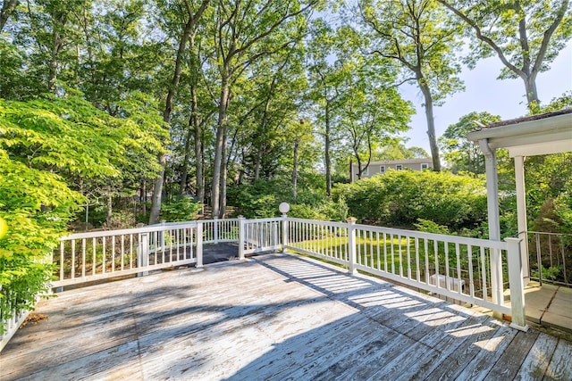 810 Tooker Ave, West Babylon, NY 11704 - deck with view of scattered trees