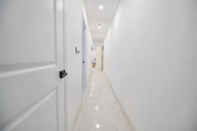 7252 Metropolitan Ave Unit 2B, Middle Village, NY 11379 - corridor with recessed lighting and light tile patterned floors