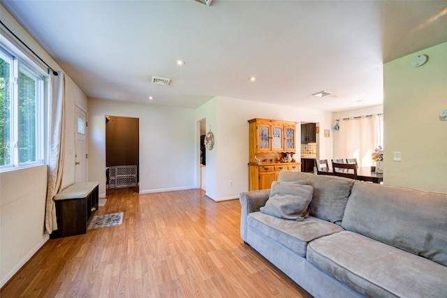 287 Norton Rd, Red Hook, NY 12571 - living area featuring light wood-type flooring, baseboards, and recessed lighting