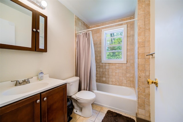 287 Norton Rd, Red Hook, NY 12571 - bathroom with toilet, vanity, tile patterned floors, and shower / bath combo