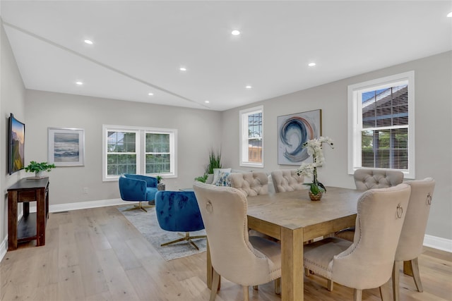 2614 Milburn Ave, Baldwin, NY 11510 - dining space featuring light wood-style flooring, baseboards, plenty of natural light, and recessed lighting