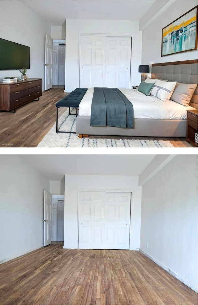 325 King St Unit 6J, Port Chester, NY 10573 - bedroom with wood finished floors and two closets
