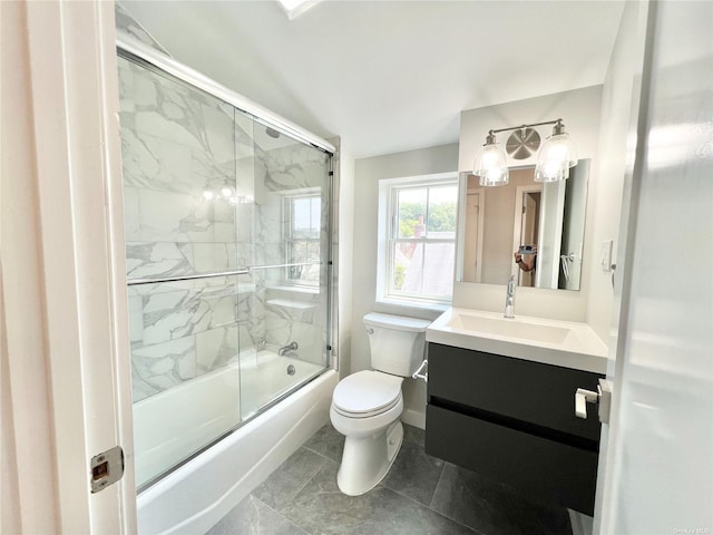 56-75 136th St Unit 3B, Flushing, NY 11354 - full bathroom featuring toilet, enclosed tub / shower combo, and vanity