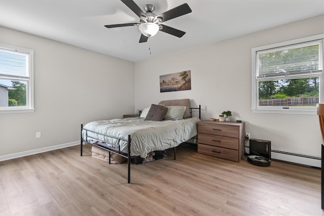 491 Toleman Rd, Rock Tavern, NY 12575 - bedroom with a baseboard heating unit, multiple windows, and light wood-type flooring