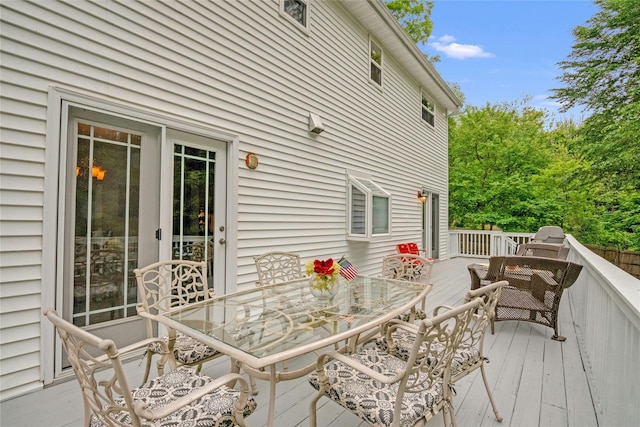 100 Castle Rd, Chappaqua, NY 10514 - wooden deck featuring outdoor dining space