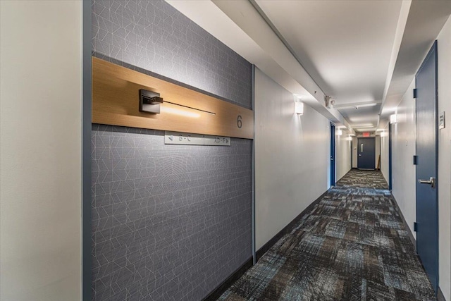 342 E 119th St Unit 6D, New York Manhattan, NY 10035 - corridor featuring dark colored carpet and baseboards