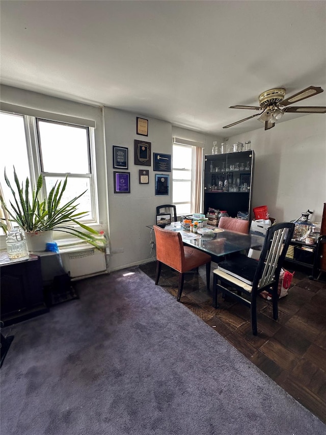 101 Highland Ave Unit 3P, Yonkers, NY 10705 - carpeted dining area with ceiling fan