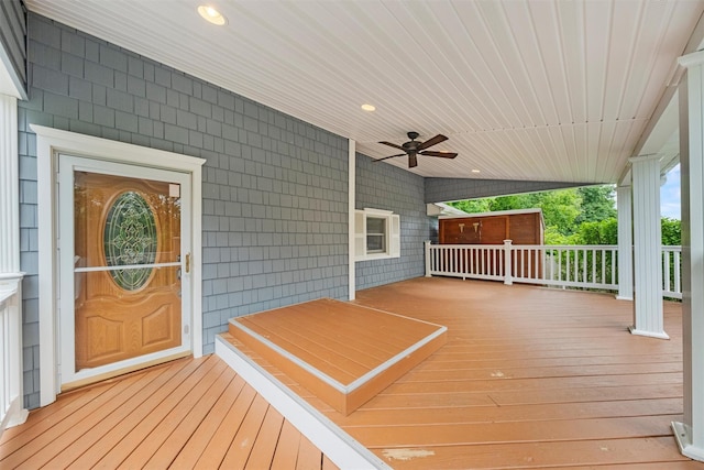 12 Hillside Ter, Amawalk, NY 10501 - wooden deck featuring a ceiling fan