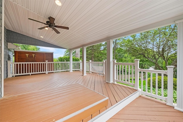 12 Hillside Ter, Amawalk, NY 10501 - wooden deck with ceiling fan