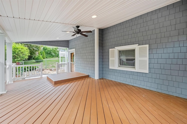 12 Hillside Ter, Amawalk, NY 10501 - wooden terrace with ceiling fan