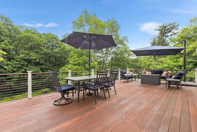 8 Upland Ct, South Salem, NY 10590 - deck featuring outdoor dining space and an outdoor living space