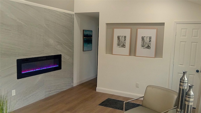 34 Park Ln, Medford, NY 11763 - corridor with wood finished floors and baseboards