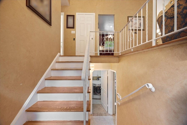 550 Saw Mill River Rd, Millwood, NY 10546 - staircase with washer / dryer