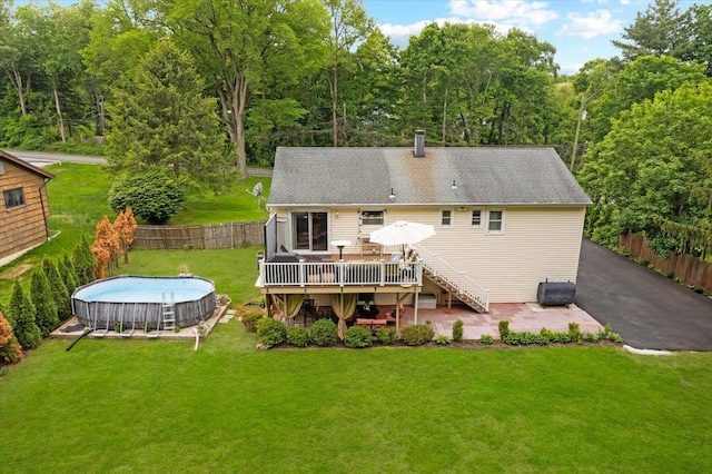 550 Saw Mill River Rd, Millwood, NY 10546 - rear view of house with a deck, stairs, and a patio