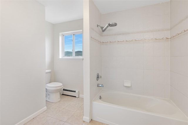 221 Tamerisk Ln, New Windsor, NY 12553 - full bathroom featuring baseboard heating, toilet, baseboards, and tile patterned floors