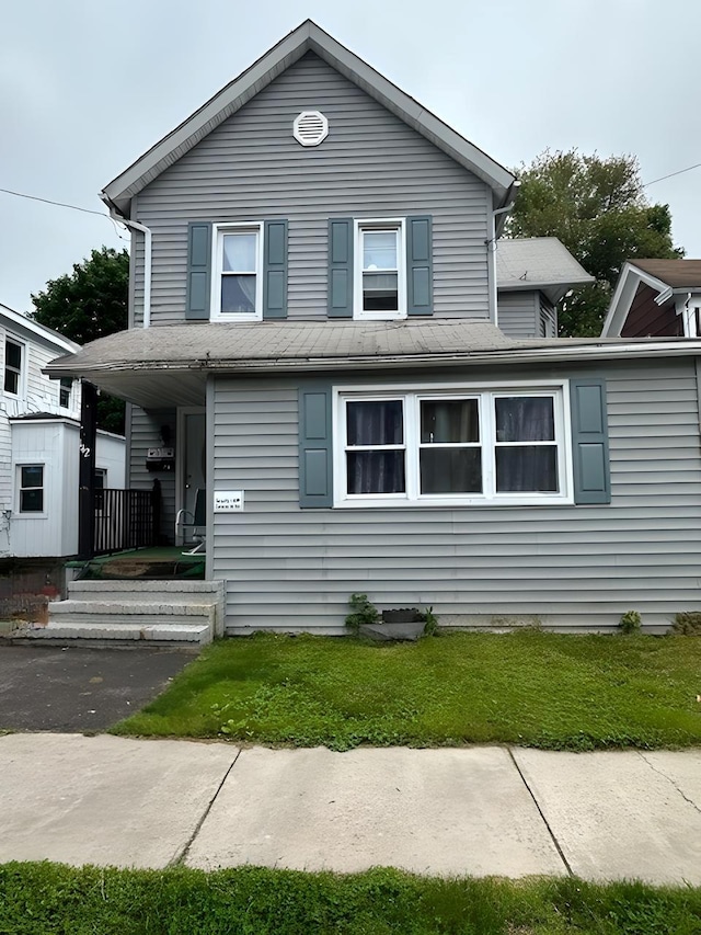 142 Ball St, Port Jervis, NY 12771 - view of front of property with a front lawn