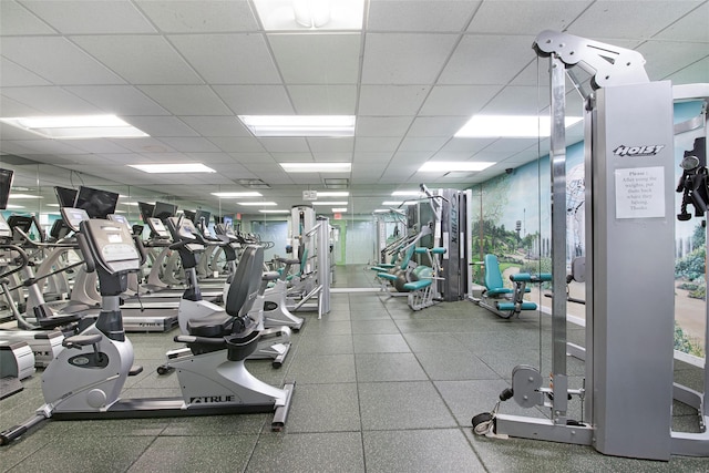 59-30 108th St Unit 6K, Corona, NY 11368 - workout area featuring a paneled ceiling