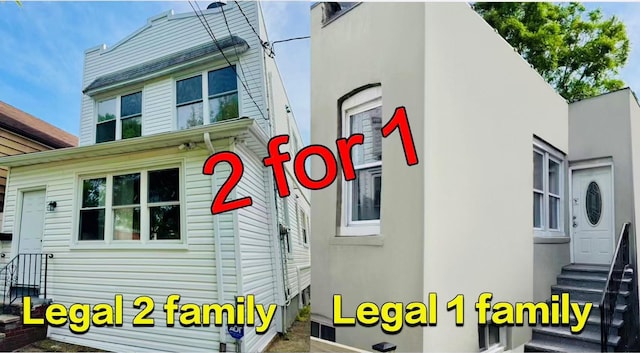 1372 E 94th St, Brooklyn, NY 11236 - view of front facade with entry steps and stucco siding