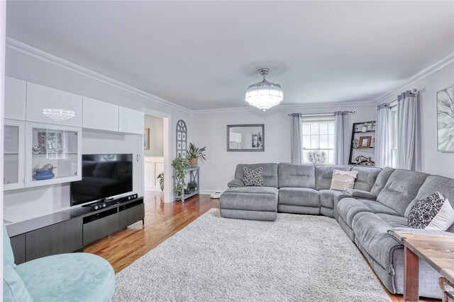 285 Willow Grove Rd, Stony Point, NY 10980 - living area featuring light wood-style floors and crown molding