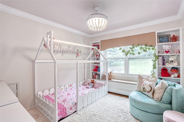 285 Willow Grove Rd, Stony Point, NY 10980 - bedroom with a chandelier and crown molding
