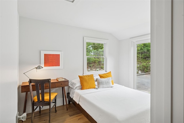 69 Bay View Dr W, Sag Harbor, NY 11963 - bedroom featuring vaulted ceiling and wood finished floors