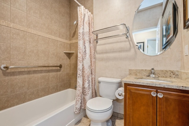 174 Spring Dr Unit 174, East Meadow, NY 11554 - full bathroom with vanity, toilet, shower / tub combo, and tile patterned floors