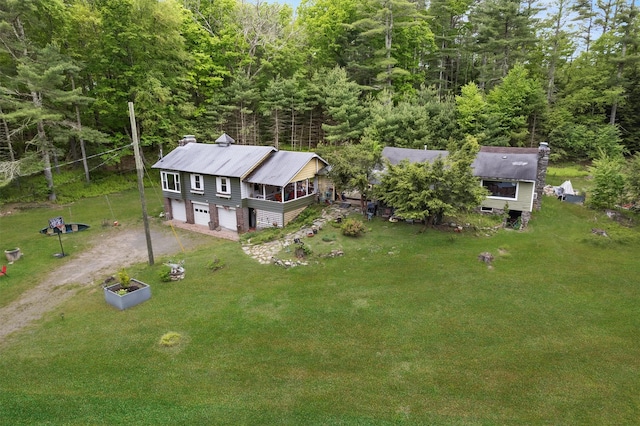 11 Waldweg Dr, Sparrowbush, NY 12780 - view from above of property with a heavily wooded area