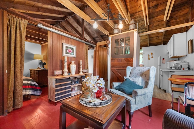 11 Waldweg Dr, Sparrowbush, NY 12780 - sitting room featuring wood ceiling, wood finished floors, and wooden walls